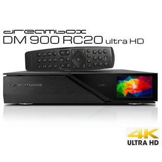 Dreambox DM900 RC20 UHD 4K E2 Linux PVR Receiver schwarz 1x TRIPLE DVB-S2X &amp; DVB-CT2 ohne Wifi Antenne