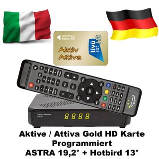 Golden Interstar ALPHA X inkl. Aktive Tivusat Karte CA H.265 HEVC Full HD Multistream Sat DVB-S2+IP Receiver