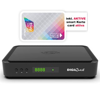 DigiQuest Q60 4K Combo HEVC UHD Tivusat Receiver inkl. Aktive Smartcard