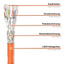 CAT 7 DUPLEX 100m Verlegekabel Netzwerkkabel AWG 23/1 1000Mhz Orange