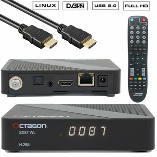 OCTAGON SX87 WL (Wifi) Full HD H.265 Linux HDMI USB LAN DVB-S2 Sat + IP