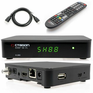 OCTAGON SX88+ SE WL (Wifi) CA H.265 HEVC Full HD Multistream DVB-S2+IP
