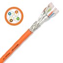 CAT 7 500m Verlegekabel Netzwerkkabel AWG 23/1 1000Mhz Simplex Orange